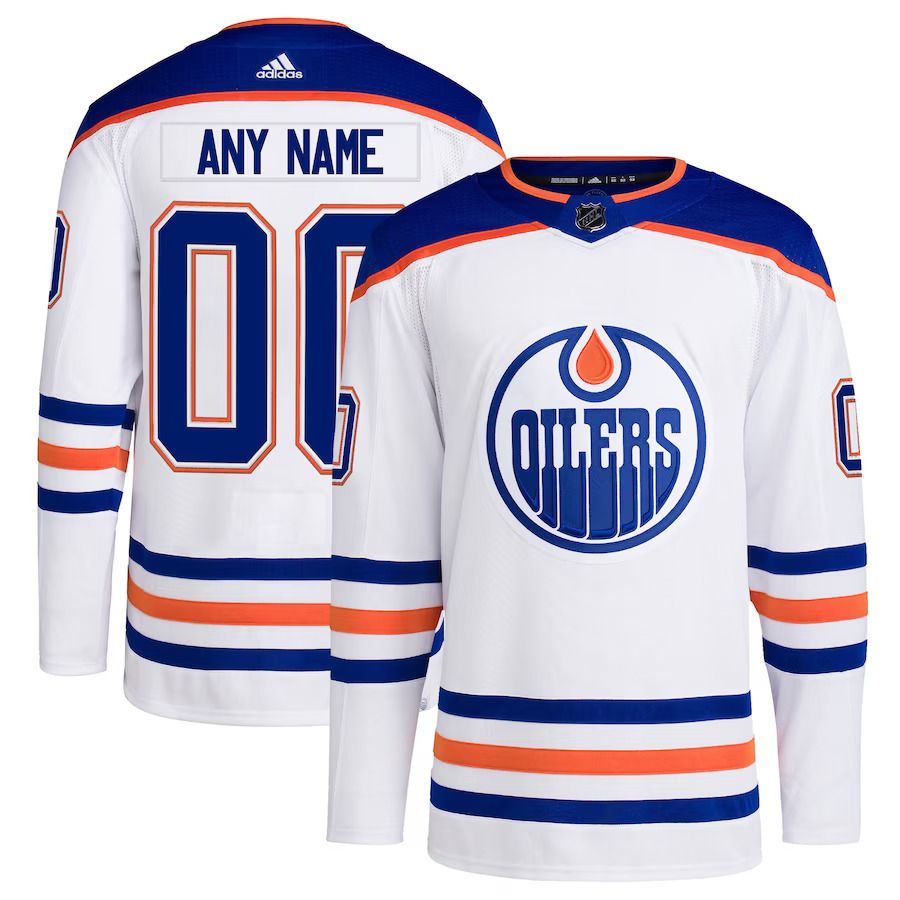 Men Edmonton Oilers adidas White Away Primegreen Authentic Pro Custom NHL Jersey->customized nhl jersey->Custom Jersey